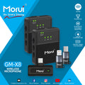 Morui GM-X8 Wireless Double Mic Microphone with Noise Cancellation – Premium Audio for Content Creators and Speakers